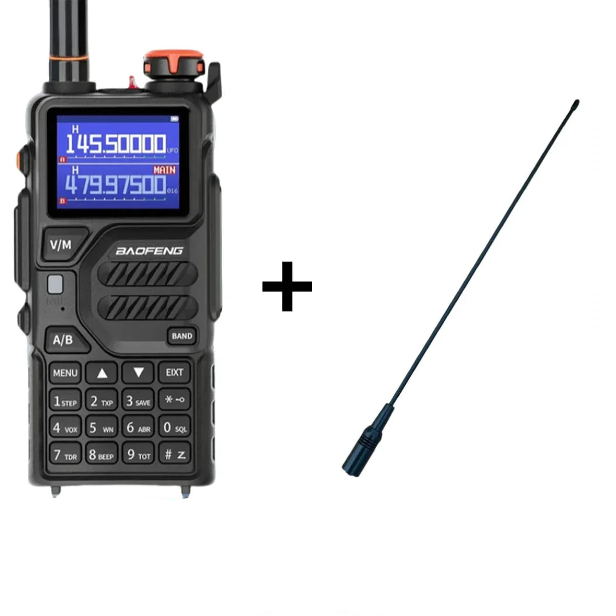 Baofeng UV K5 Plus 10W Tri-Band Long Range Ham Radio Add 771 Antenna