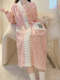 Cozy Plus Size Flannel Nightgown, Princess Style Long Sleeve with Pockets. Soft Pink for Fall/Winter. Shop Now!