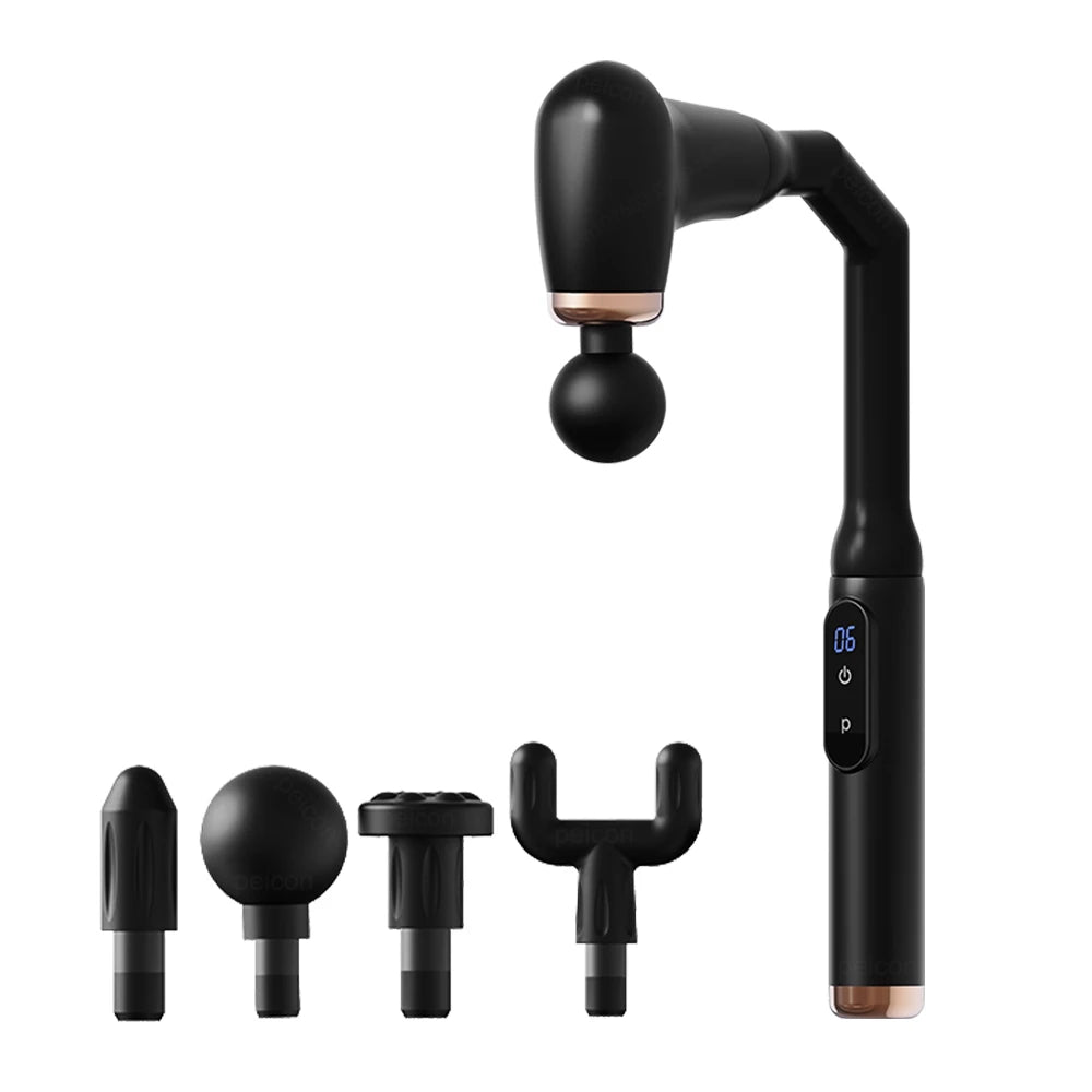 Fascia Gun Portable Massage Gun Deep Tissue With Extended Handle U-Shaped Back Massager Body Massager for Neck Shoulder Back Leg black