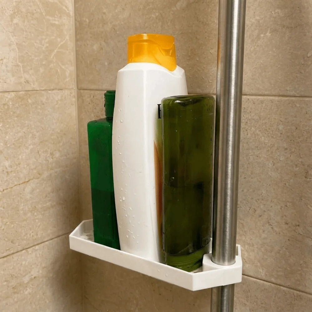 ABS Shower Pole Storage Tray with Honeycomb Drainage Base