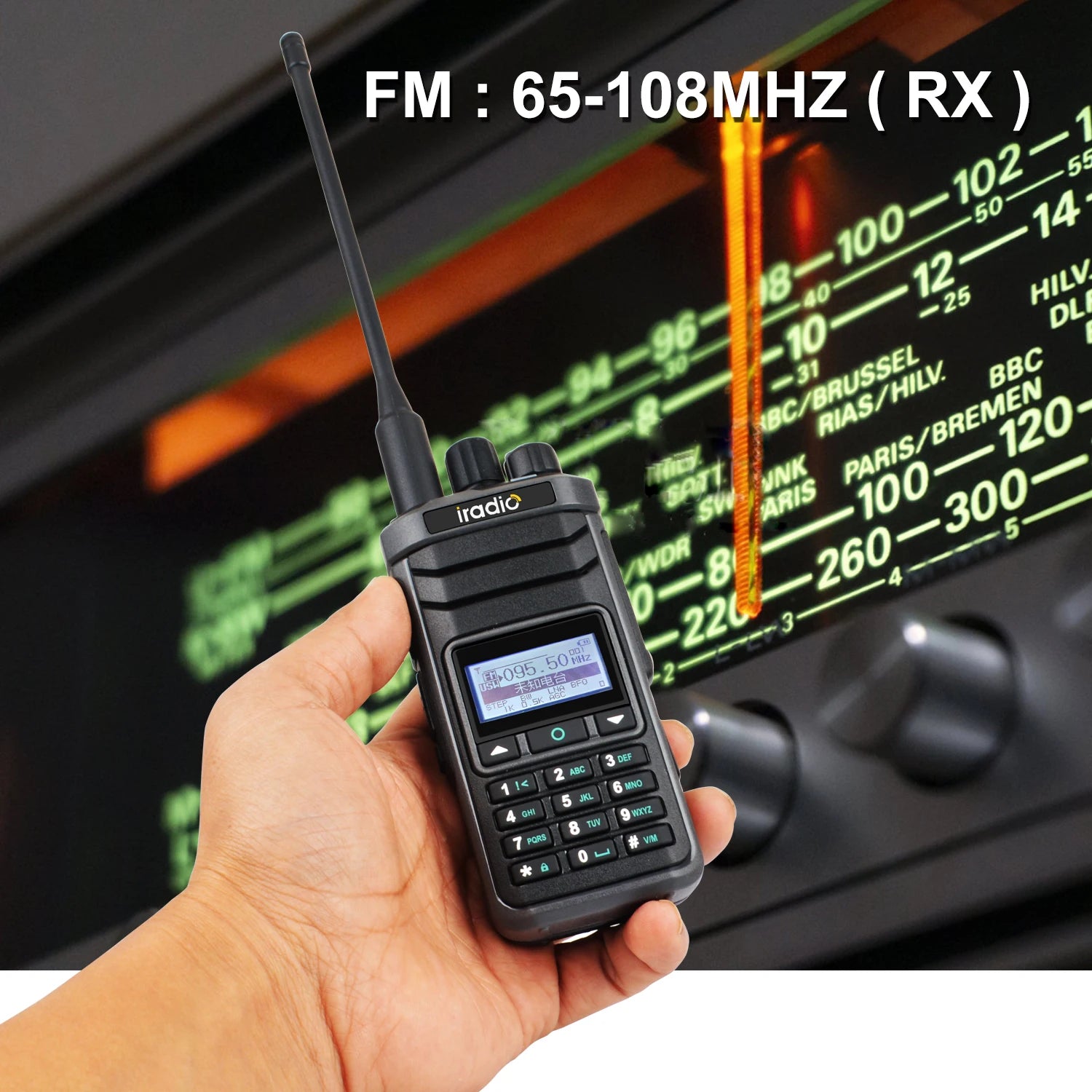 Iradio UV-88 Multi Band Ham Radio HF UHF VHF Walkie Talkie AM USB LSB CW CB LW MW SW SSB RX 1024Ch USB-C Battery RT-860 Variant