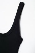 Women's Skinny Ribbed O-Neck Bodysuits with Straps Snap-Button Sexy Fashion Playsuits Comfortable Stretchy Female Clothing