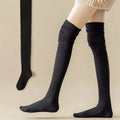 1/3/5 Pairs Knee High Socks Thin Long Stacked Socks Women's High Solid Colour Patchwork Socks High Elasticity Stockings black