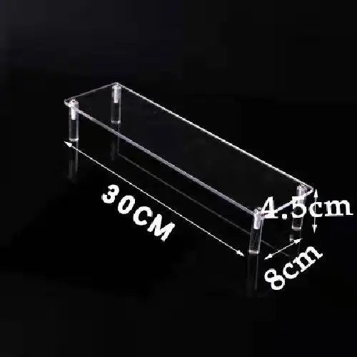 Display Riser Stand for Figures in Clear, Black or Wood Effect 1 tier 30x8cm