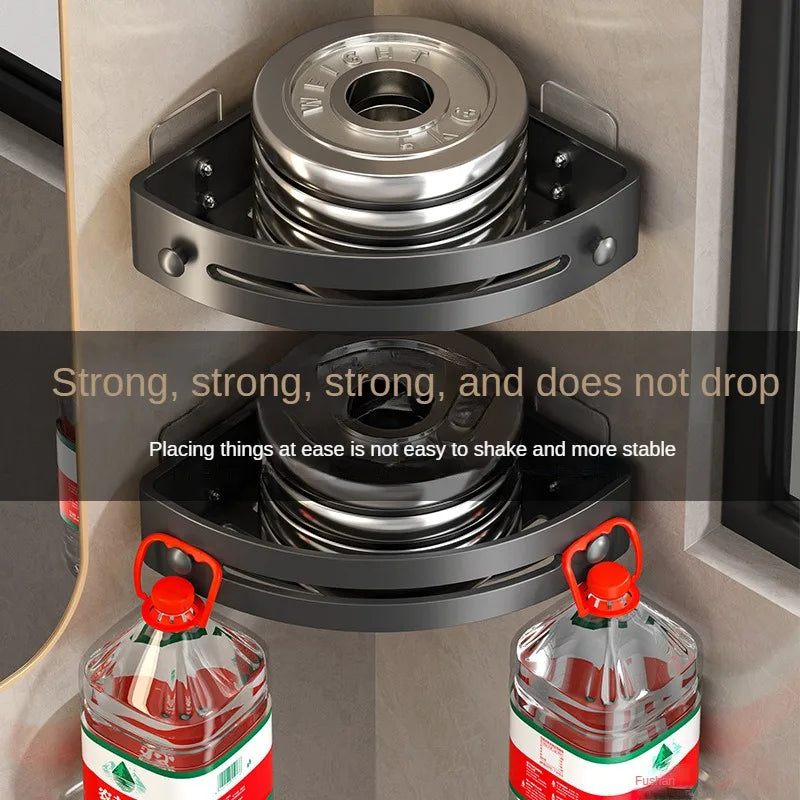 No Drill Corner Shower Shelf with Drainage and Hanging Storage