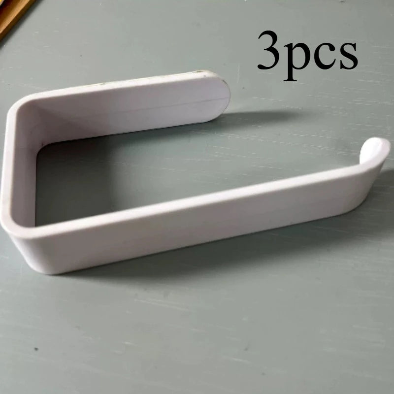 Wall-Mounted Toilet Roll Holder in Black or White, 3 Pack White