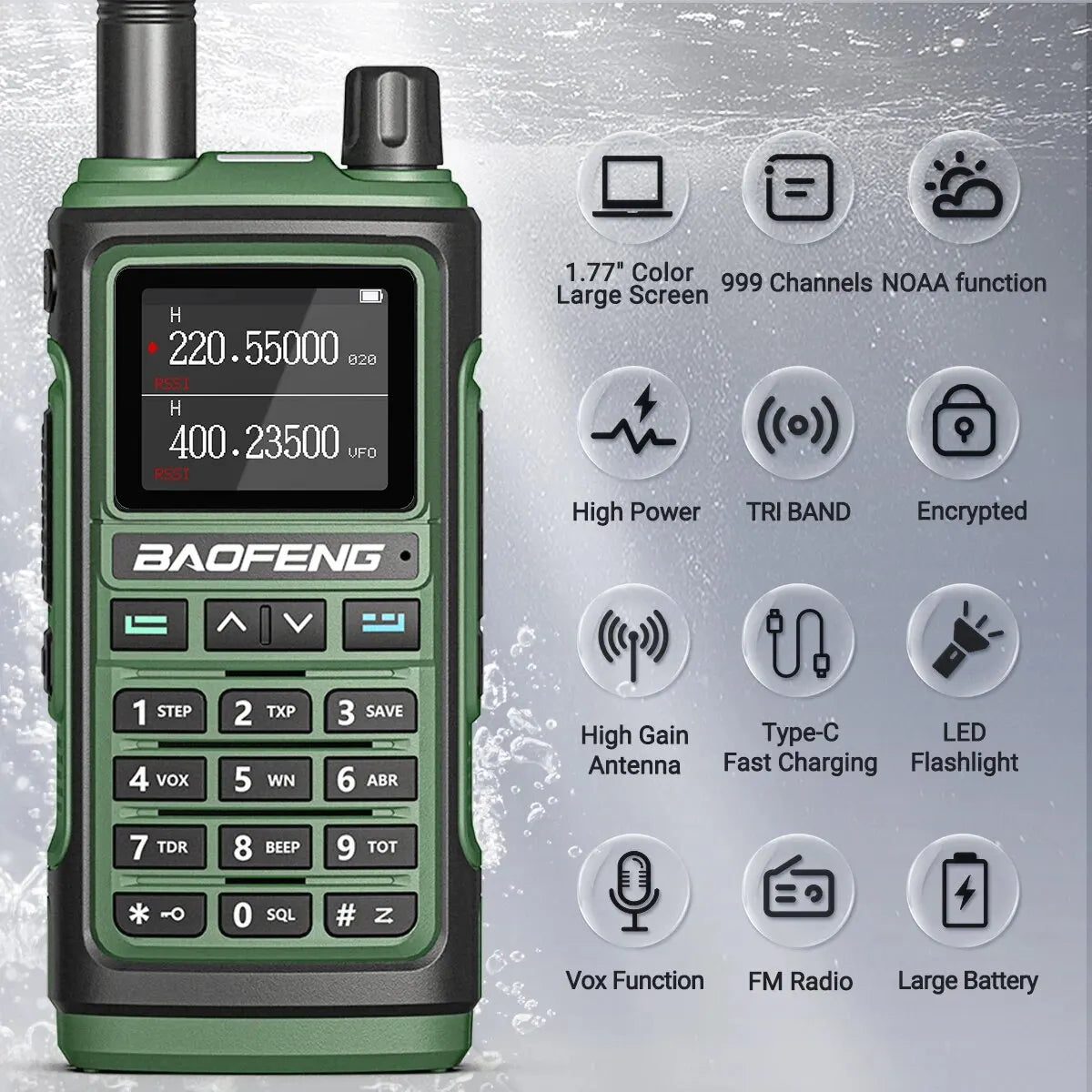 Baofeng UV 17 Pro Walkie Talkie Long Range 16KM Type-C Charging Waterproof - Dicrodelights