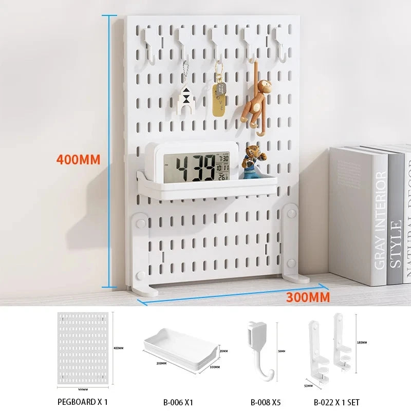 Pegboard Combination Desktop Storage Kit, Vertical and Clip-Type Pegboard Display Panels, Suitable for Home Office Storage. WH Clamp-On SET 1