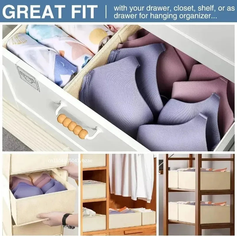 Fabric Underwear Drawer Storage Box for Socks and Clothing