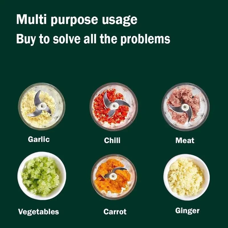 1 electric garlic grinder 260ml onion chopper 1 button start meat grinder kitchen food vegetable mixer