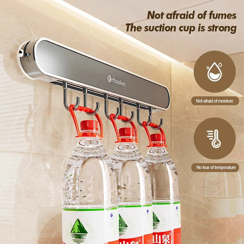Kitchen Shelf Multifunctional Storage Rack Wall Mounted Non Perforated Suction Cup Household Storage