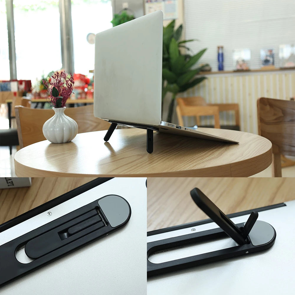 Adhesive Folding Plastic Laptop Stand for Desk Setups