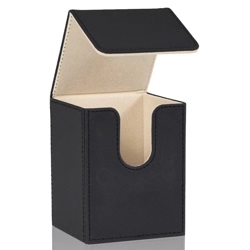 Trading Card Deck Box with Magnetic Flap and Colour Options Black-Sand 1