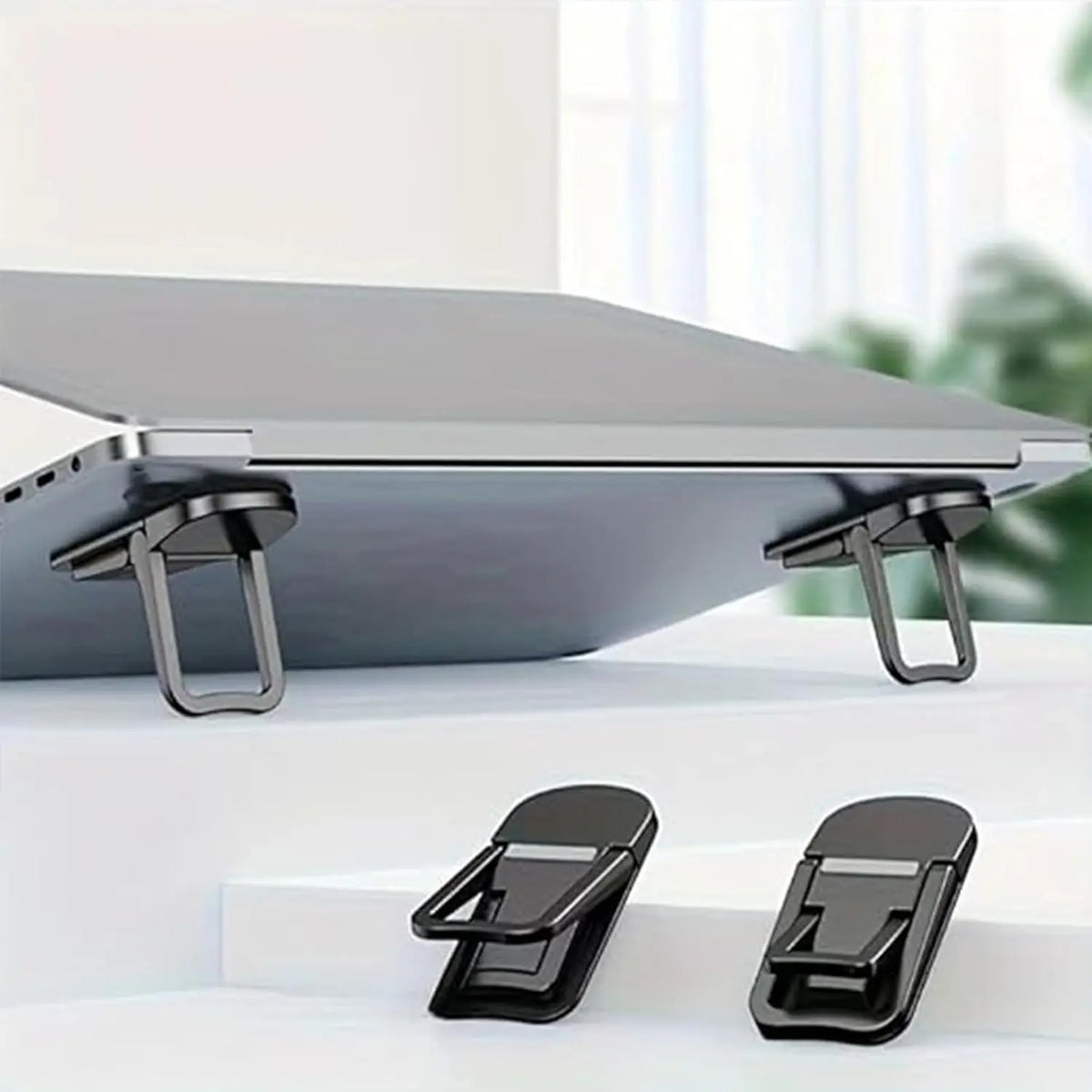 Folding Laptop Support Feet for Two Height Desk Setups