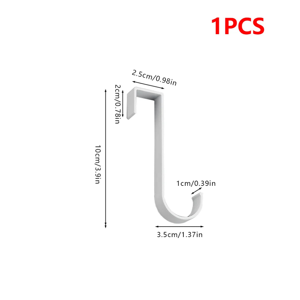 Aluminium Over Cabinet Door Hook for No Drill Bedroom Storage 1pcs White