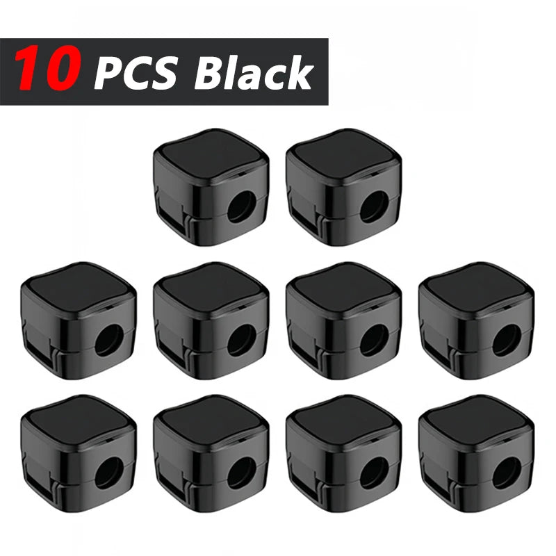 Adhesive ABS Desk Cable Clips for Charging Lead Storage 10 Black