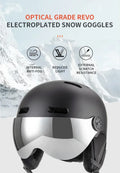 Seeker Ski Helmet with Goggles Winter Snow Helmet Outdoor Sports Alpine Skiing Skating Helmet Adult Men's and Women's Ski Helmet