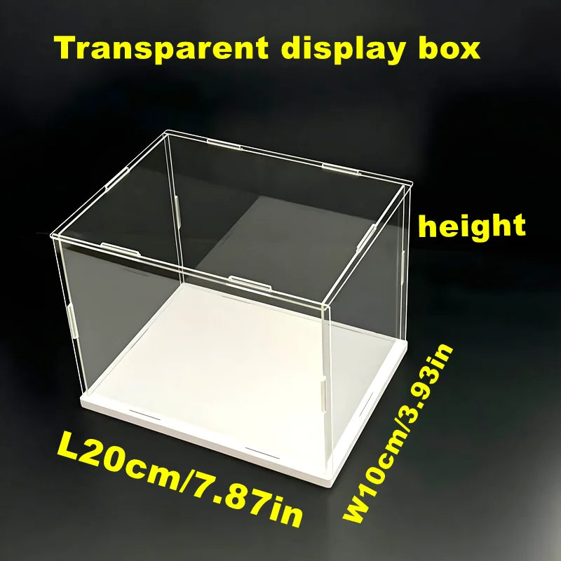 Acrylic Display Box with White Base for Models and Figures L W 20x10cm