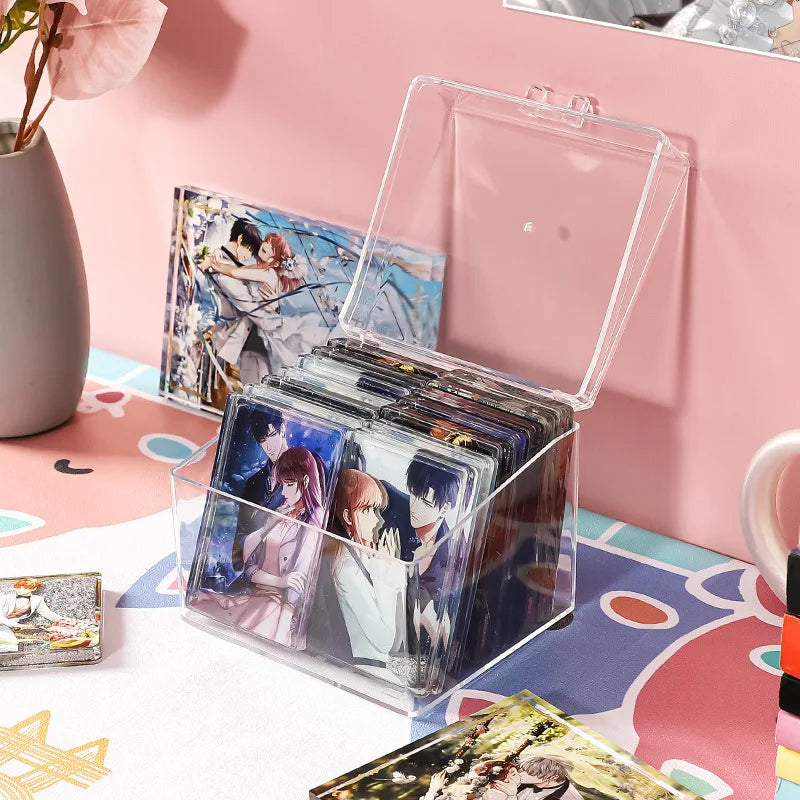 Acrylic Kpop Photocard Storage Box for Desk Collections