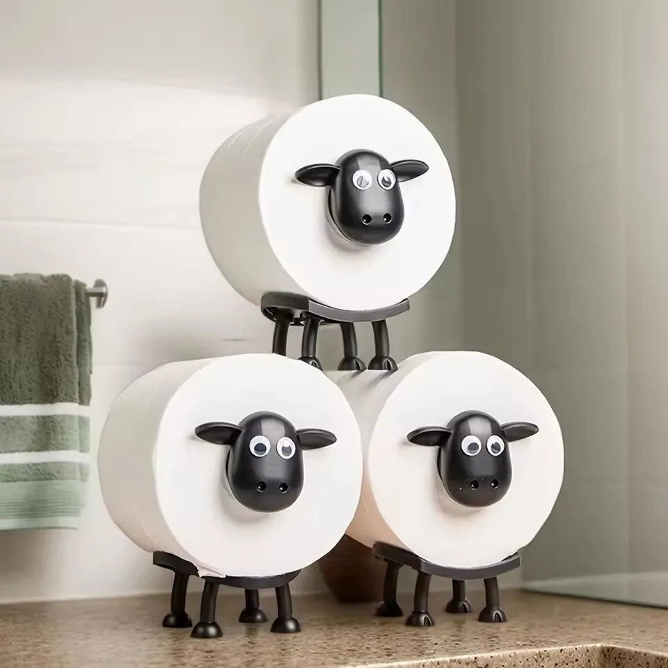 Plastic Sheep Toilet Roll Holder for Freestanding Storage