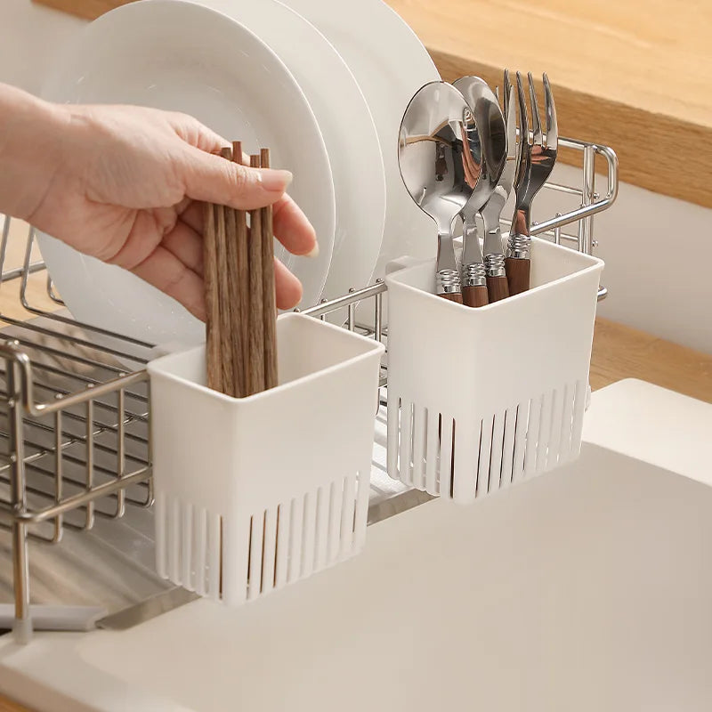 Silverware Basket Drying Rack – Kitchen Utensil Organizer with Drainage for Forks, Spoons, Chopsticks, and Cutlery