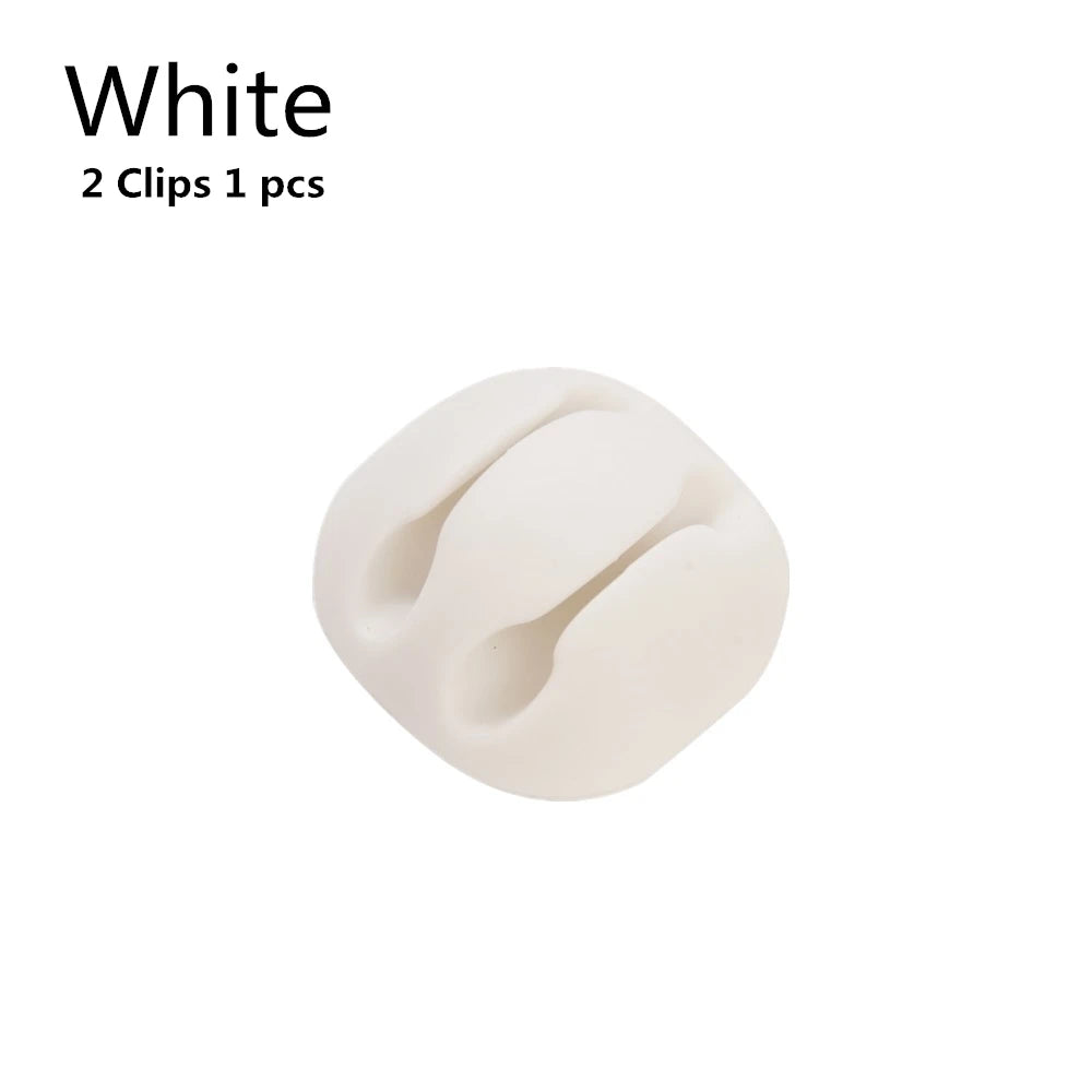Adhesive Silicone Cable Clips for Desk Charging Lead Storage 2 clips - 1PCS 1