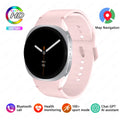 2025 Watch GPS Track Smart Watches For Men Women Sport Heart Rate Bluetooth Call NFC IP68 Waterproof Compass Smartwatch 8 Mini Pink silicone band
