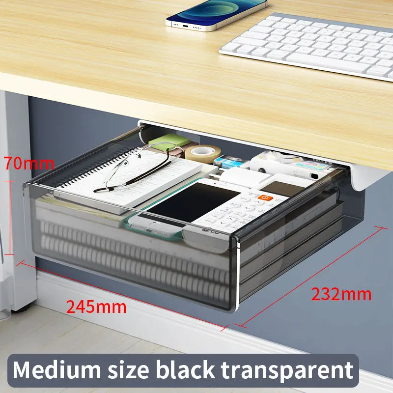 Self Adhesive Plastic Under Desk Drawer for Stationery Storage