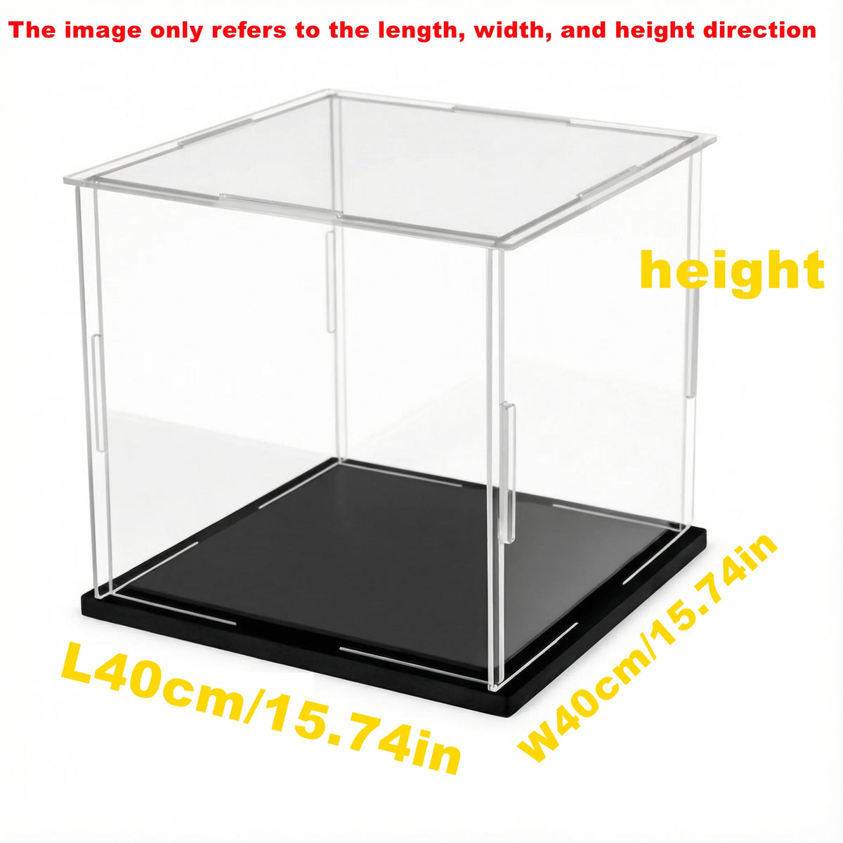 Acrylic Model Display Case with Black Base for Collectibles LW 40x40cm