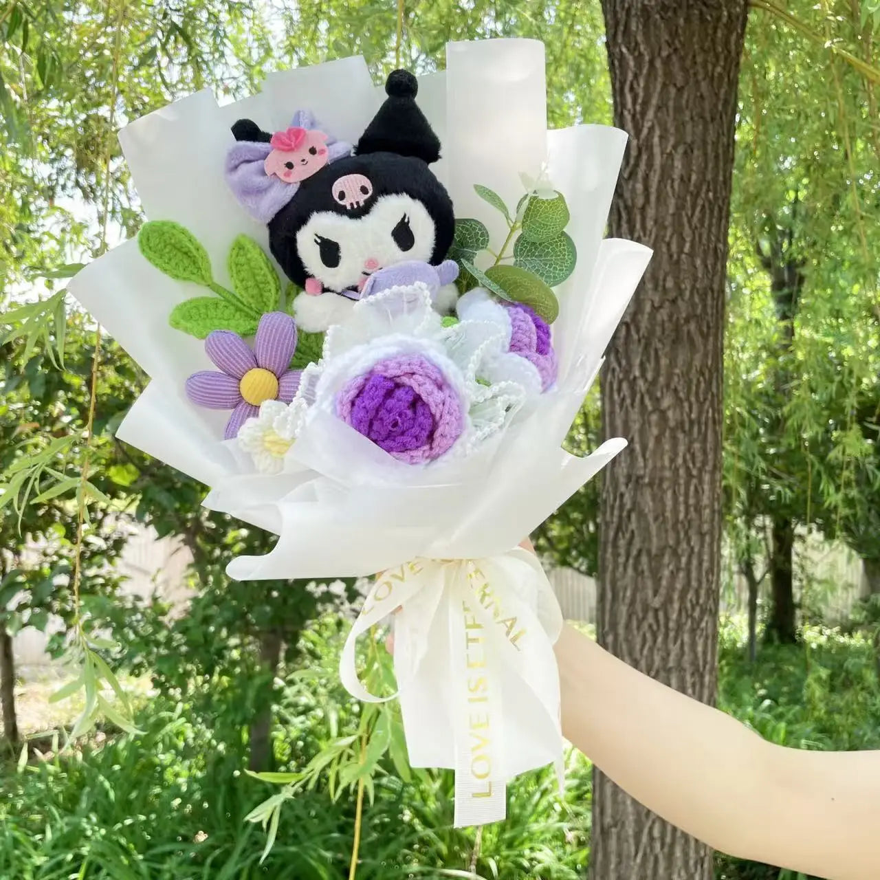 Sanrio Plush Bouquet Doll – Kuromi, My Melody, Cinnamoroll Handmade Gift Toy for Valentine, Birthday & Graduation 13-35cm