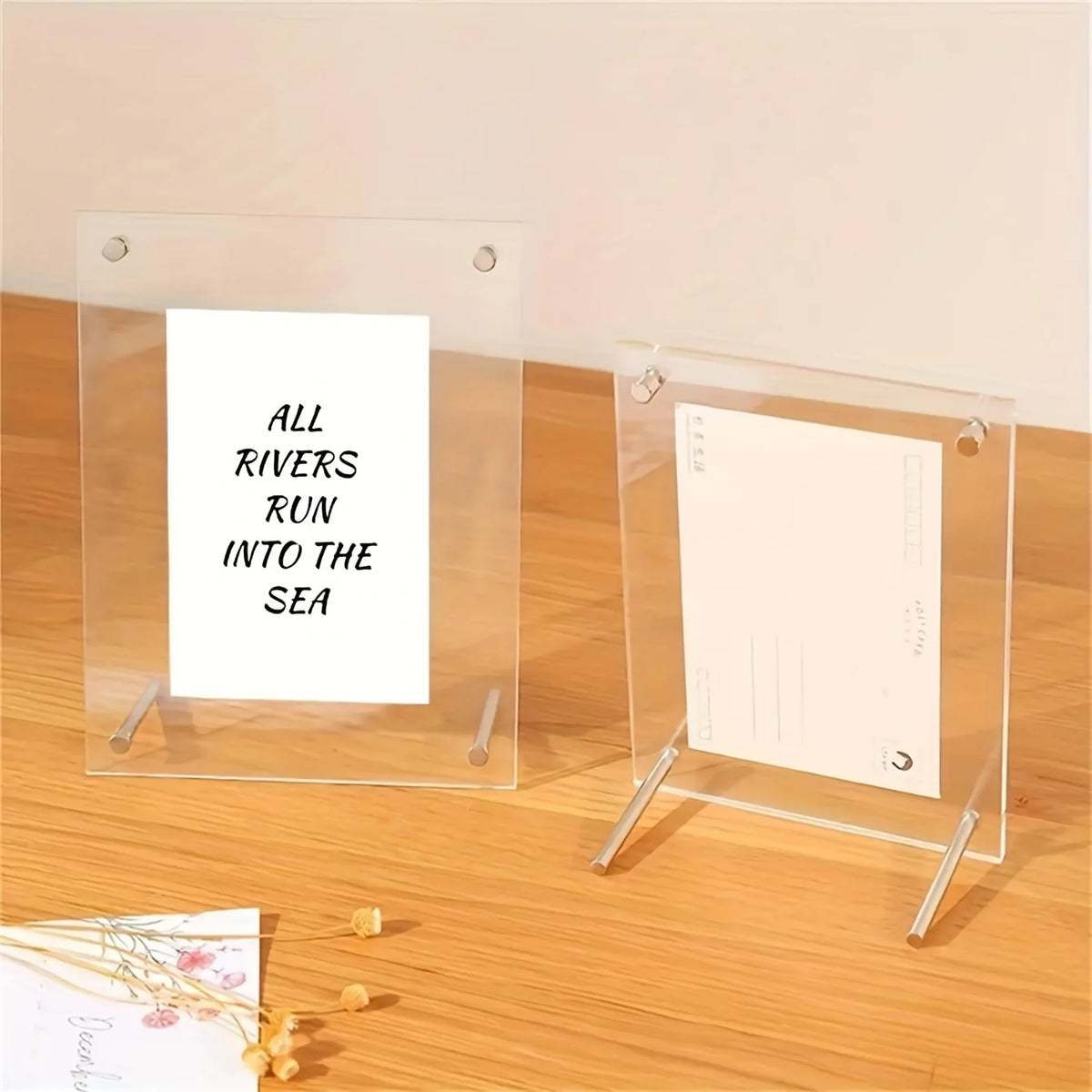 Acrylic Photo Frame with Metal Legs for Desktop Displays