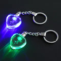 Fashion Colorful Fairy Rose Flower Pattern Love Shape Crystal Rhinestone LED Light keychain Lover Key Chain Keyring Jewelry