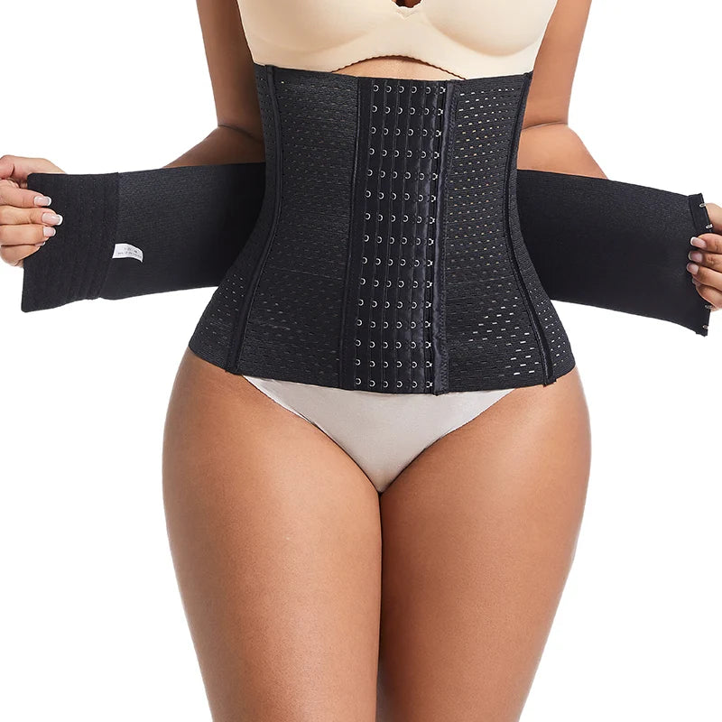 Waist Trainer Body Shaper Corset Shapewear Women 6-Row Hook and Eye Closure Double Tummy Control Belt Belly Waist Cinhcer
