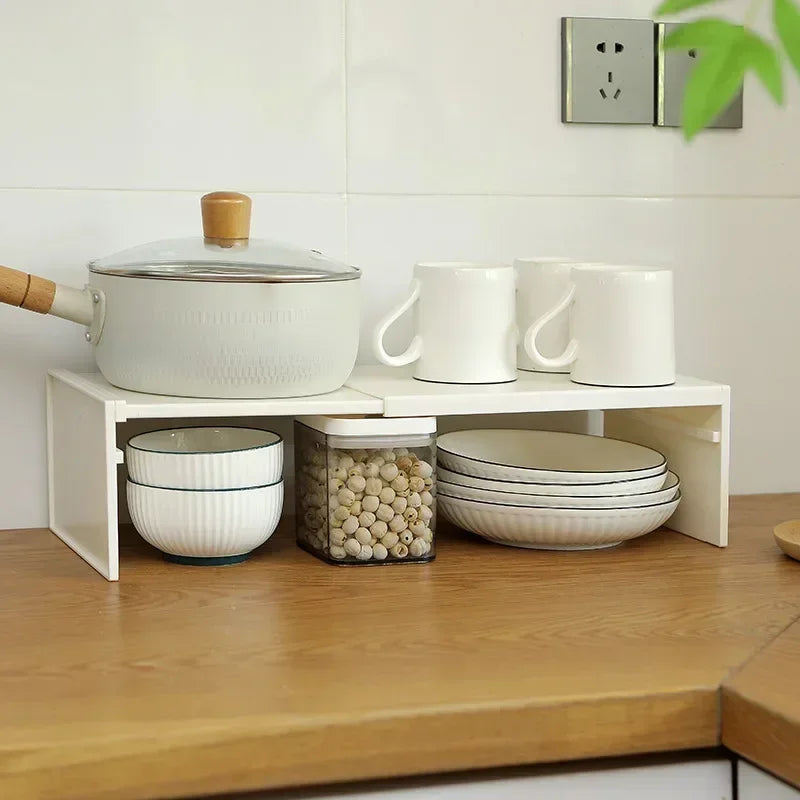 Kitchen Cupboard Shelf for Tidy Dish and Spice Storage