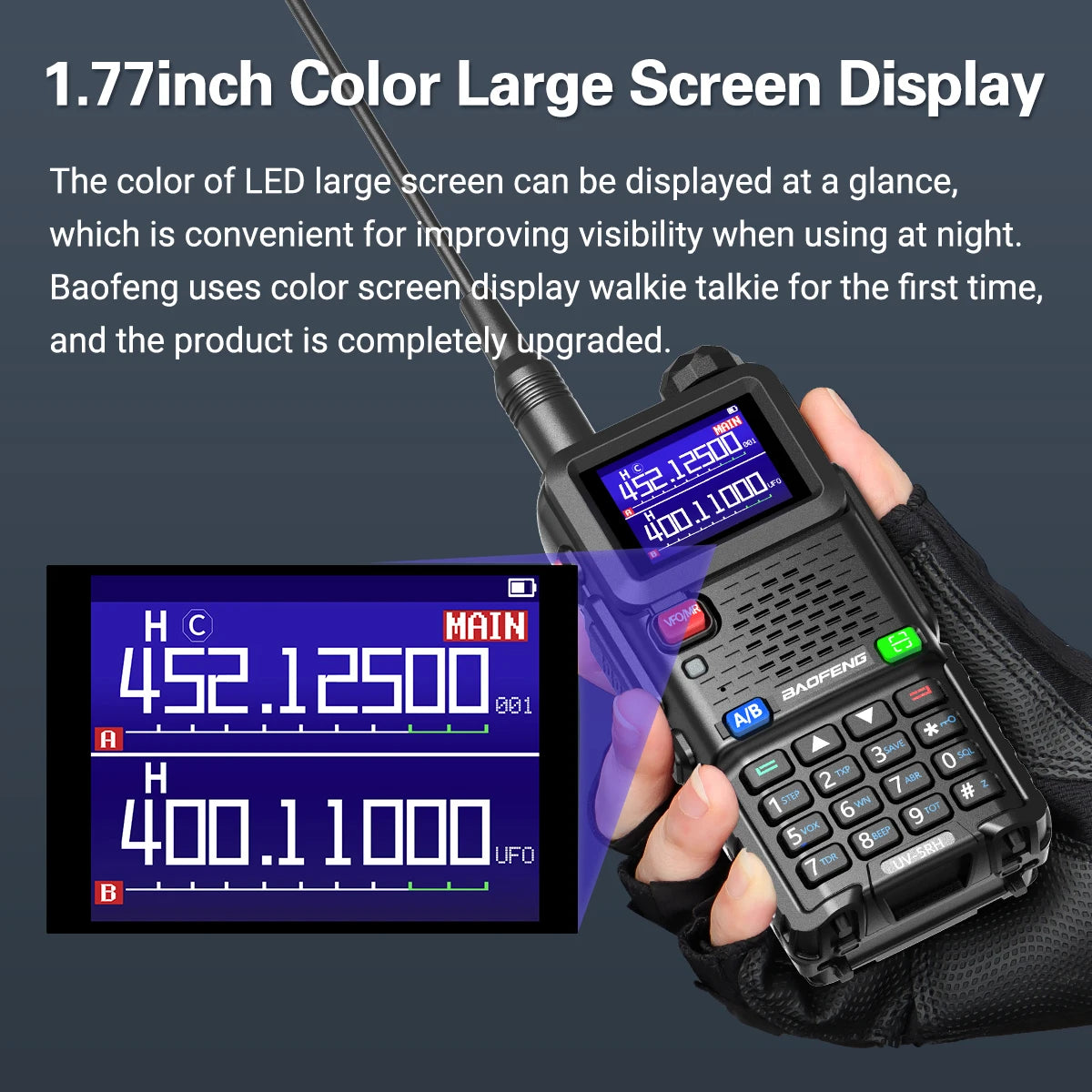 Baofeng UV-5RH 10W Walkie Talkie Long Range Ham Radio Type-C Charging Air Band Two-Way Wireless Transceiver - Dicrodelights