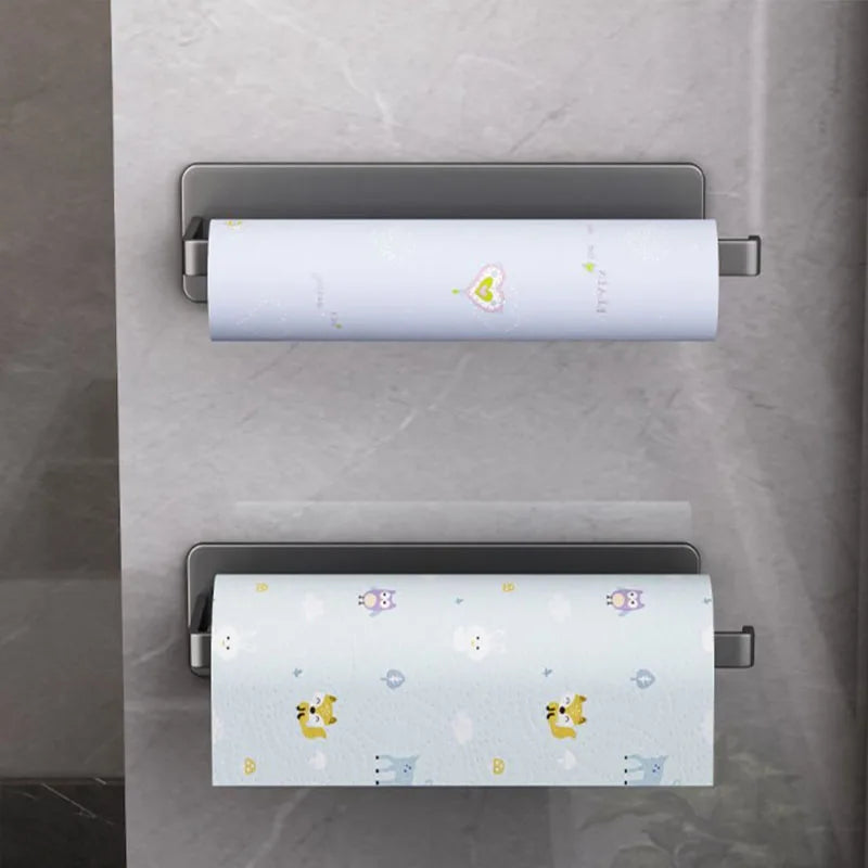 Kitchen Paper Towel Holder Wall Mount Bathroom Toilet Lengthen Storage Rack Towel Rack Self-Adhesive Kitchen Paper Roll Rack