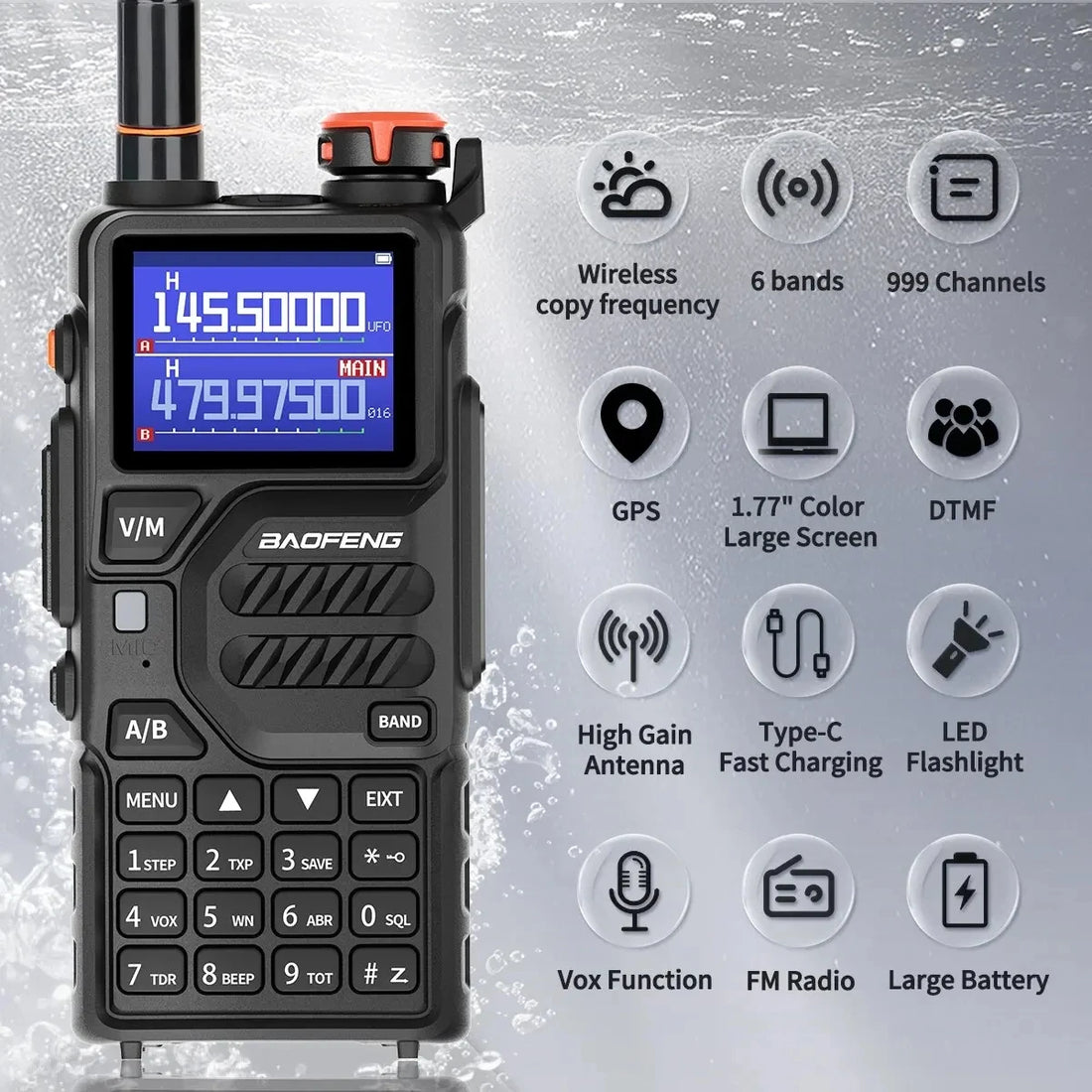Baofeng UV K5 Plus 10W Tri Band Long Range Ham Radio