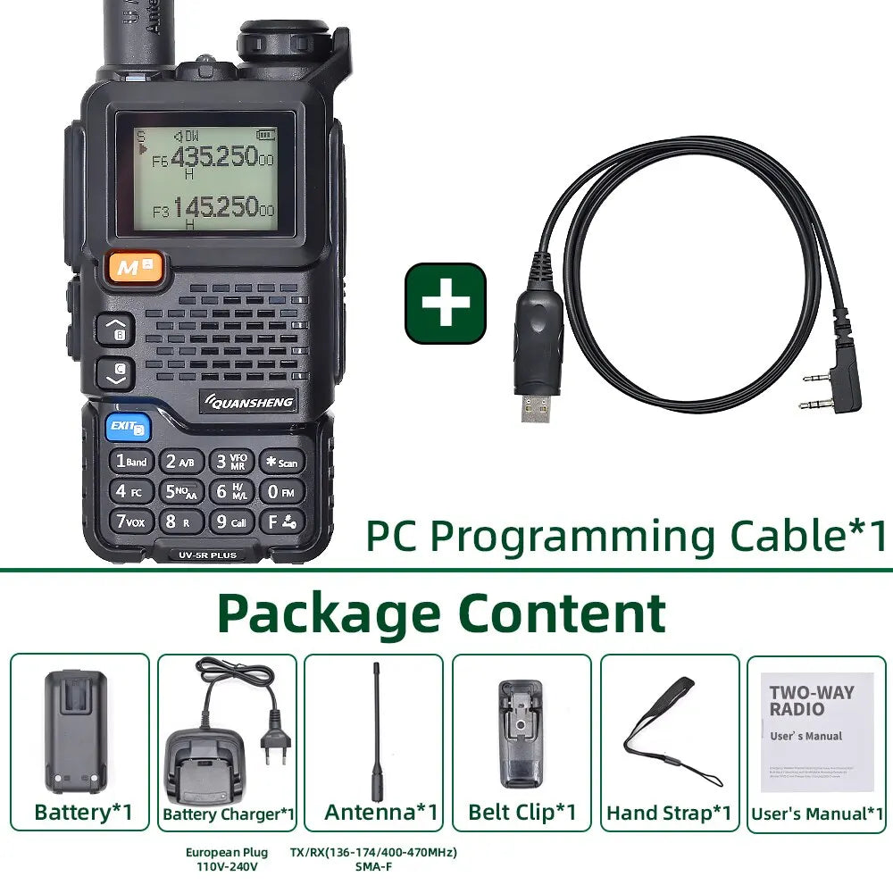 Quansheng UV-5R Plus Dual Band Walkie Talkie – Long Range UHF/VHF Two-Way Radio with NOAA Weather - Dicrodelights