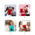 25cm Artificial Teddy Rose Flower Bear with Box Romantic Valentines Day Gift Girlfriend Women Anniversary Wedding Party Supplies