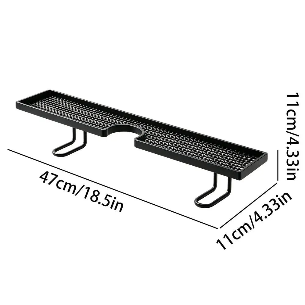 Easy Drainage Basket Bathroom Counter Shelves Bathroom Sink Shelf No Drilling Floating for Countertop Counter Home Pantry Vanity black
