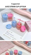 Cappuvini Juice Straw Cup Lip Mask Fruit-Flavored Lip Care Moisturizing for Day and Night in Autumn and Winter Prevents Chapped Lips Long-Lasting Moisturizing Improves Lip Lines Deeply Moisturizing Care High-Quality Lip Balm