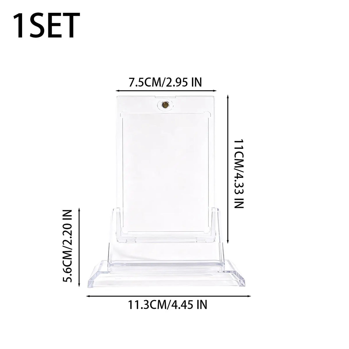 Magnetic Card Holder with Clear Stand for Trading Card Displays WHITE