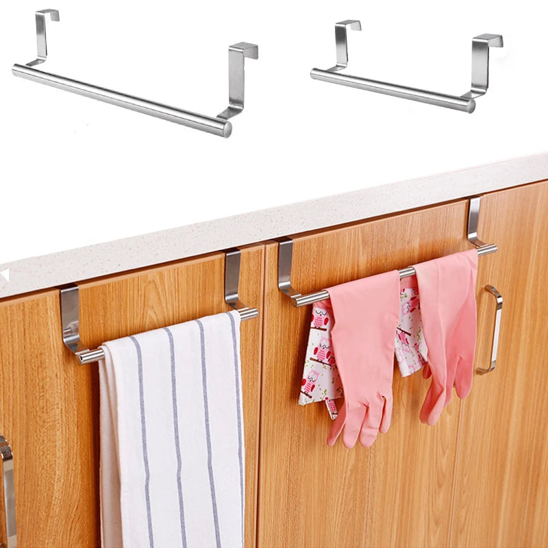 Stainless Steel Over Cabinet Door Towel Bar for Kitchen