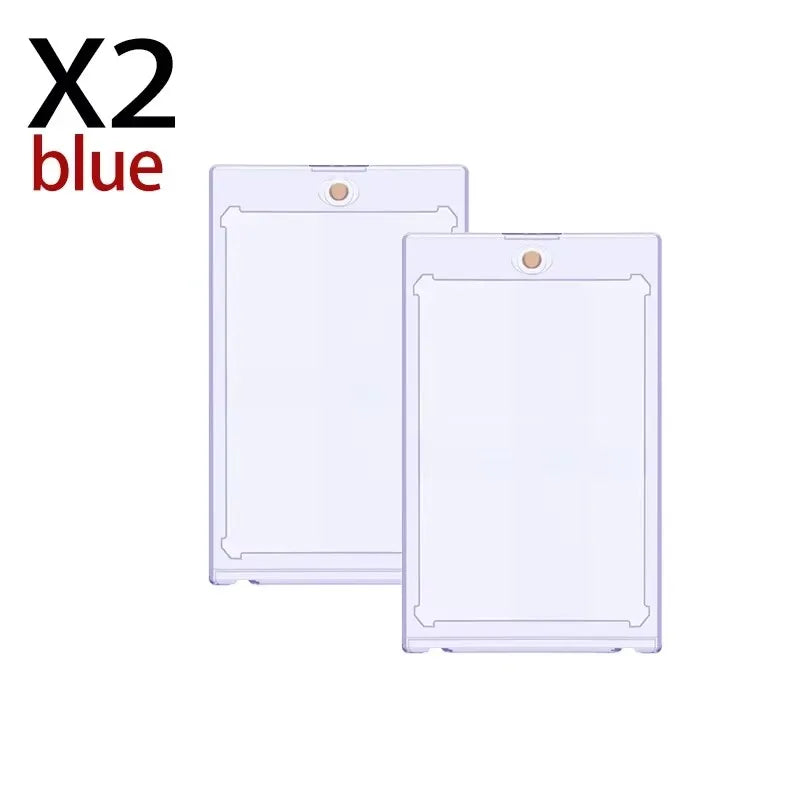 Acrylic Magnetic Trading Card Holder for 35PT Cards 2 Blue