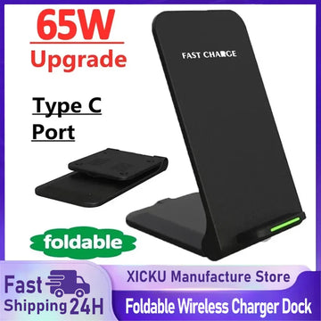 30W Wireless Charger Stand Pad for iPhone 16 15 14 13 12 Pro Samsung Xiaomi Phone Chargers Induction Fast Charging Dock Station