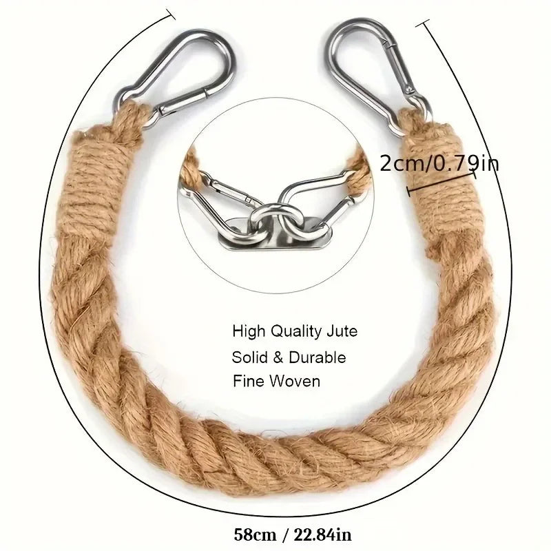 1Pc Retro Hemp Rope Toilet Paper Holder, Rust Proof Portable Assembly Towel Holder for Bathroom Kitchen Use