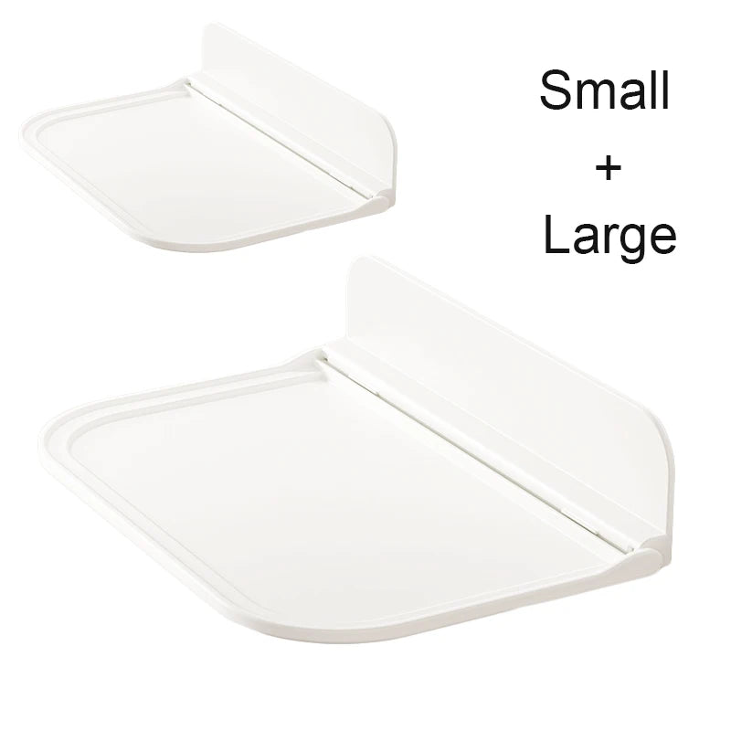 Foldable Adhesive Wall Shelf for Bedside Phone and Glasses Small and Large