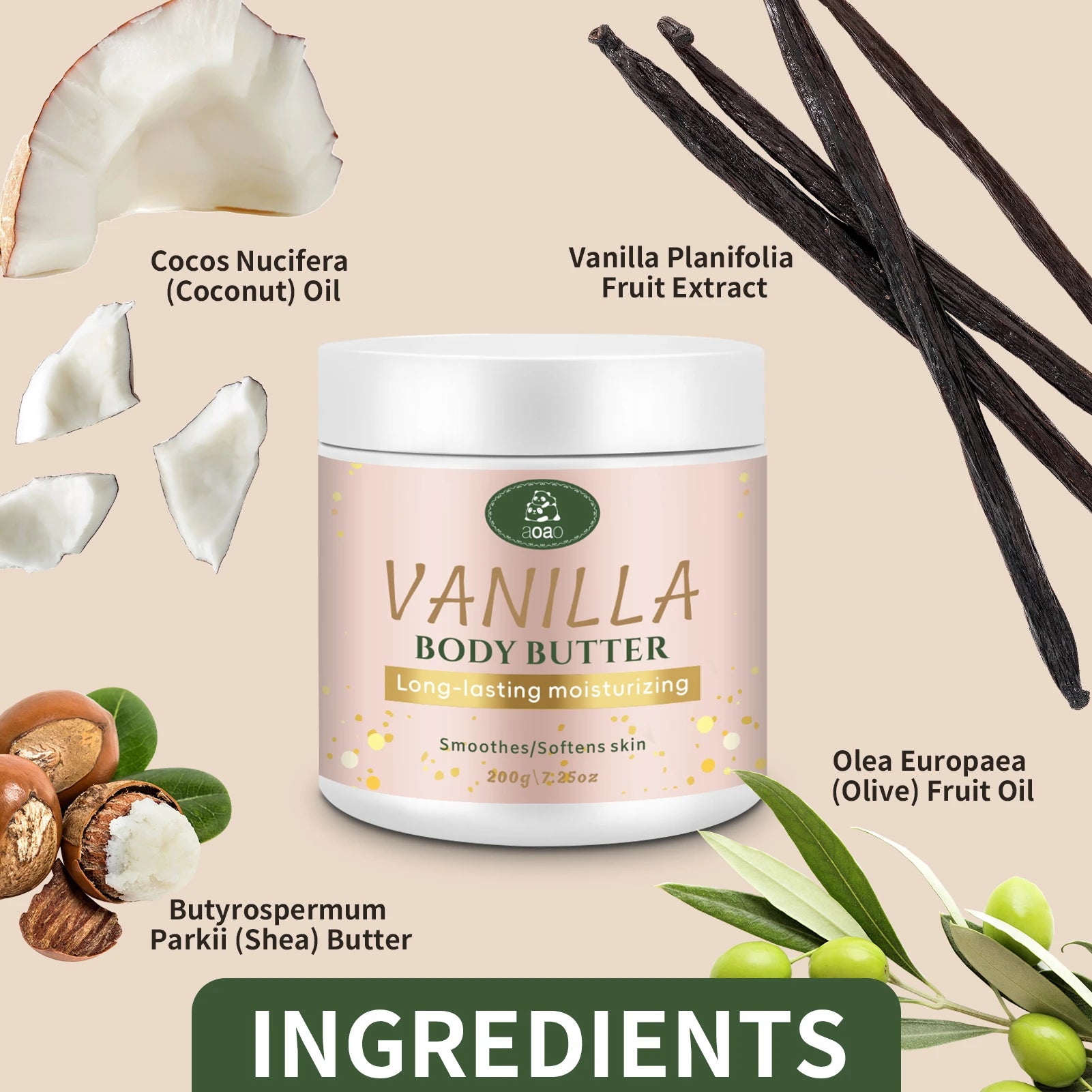 Vanilla Coconut Shea Body Butter Cream for Dry Skin – Deep Hydration Moisturizer for Face & Body, Buy Rich Nourishing Skincare