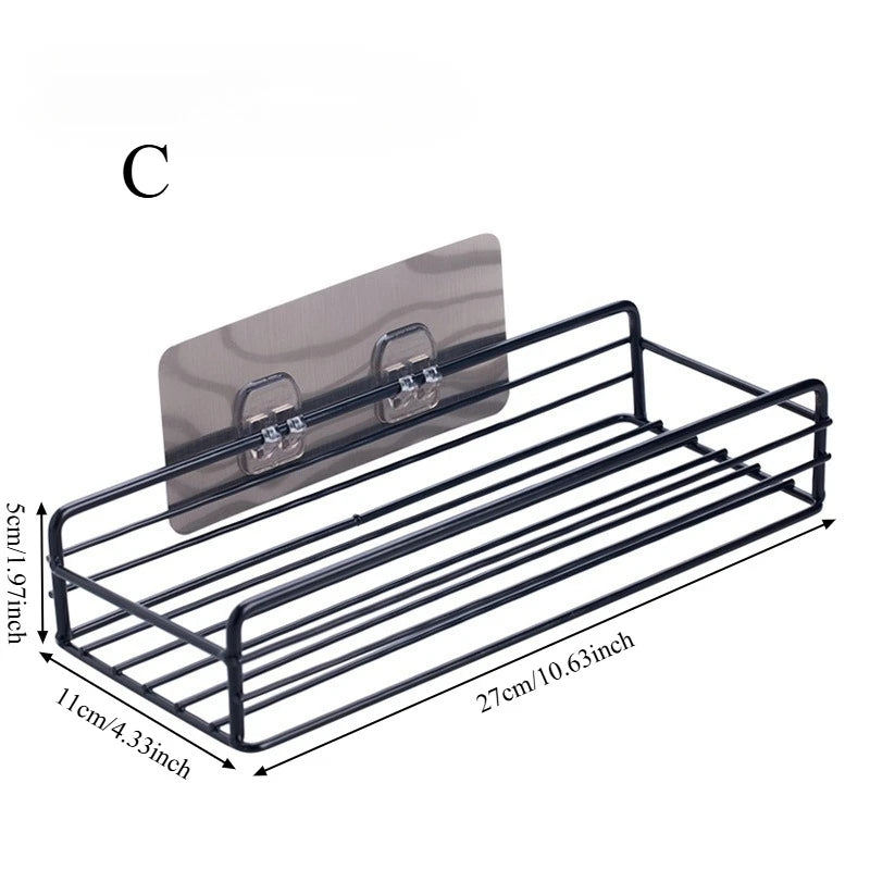 Cabinet Door Storage Rack for Kitchen Wraps and Bottles C black