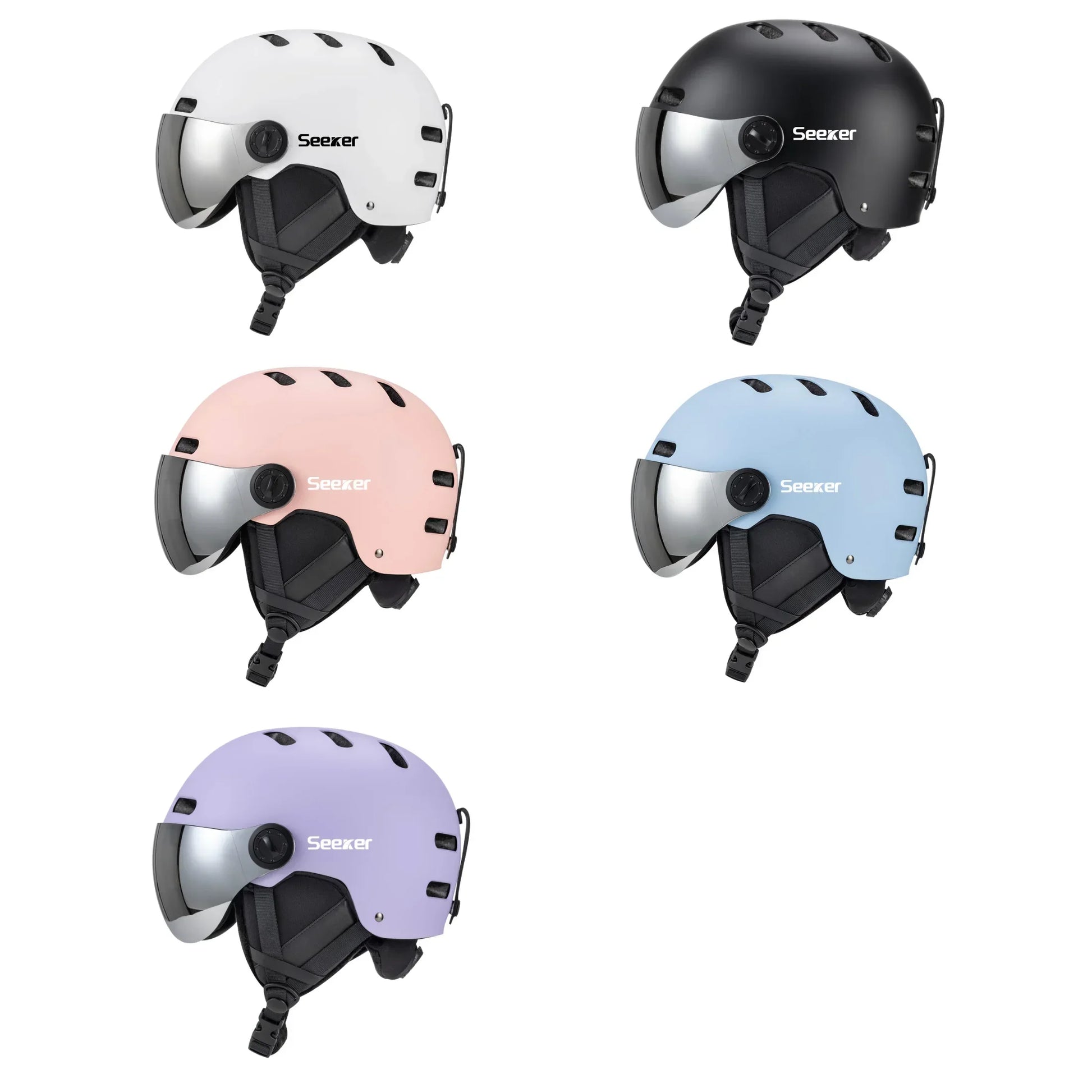 Seeker Ski Helmet with Goggles Winter Snow Helmet Outdoor Sports Alpine Skiing Skating Helmet Adult Men's and Women's Ski Helmet